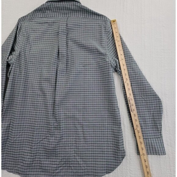 NEW Polo Ralph Lauren Classic Twill Shirt 17 1/2 36/37 Green Plaid Flesh Pony - Picture 14 of 16